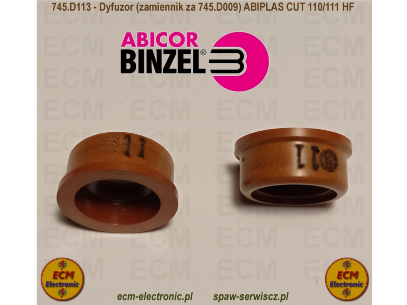 Dyfuzor gazu (zam. 745.D009), 745.D113 do ABIPLAS CUT-110/111 HF